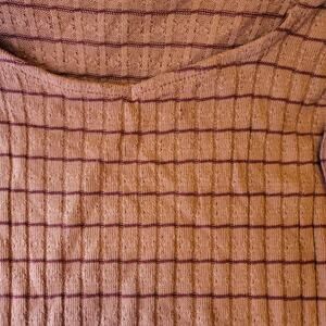 PST Womans Small Long Sleeve Waffle Knit Striped Top Shirt NEW Casual Teen